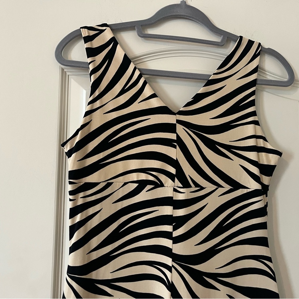 NWOT Sweet Storm Black and Cream Zebra Pattern Mini Dress Spandex Size Large - Picture 8 of 13